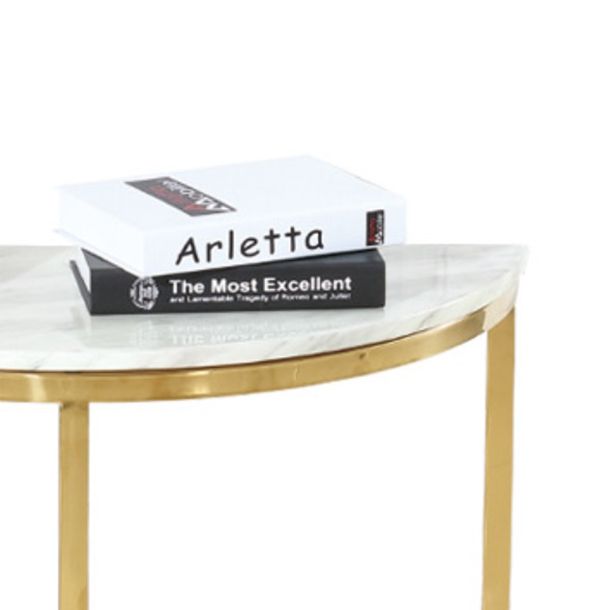 Glam Stone End Table Scratch Resistant Console Table for Hall Clearhalo 'Console Tables' 'console_tables' 'Entry & Mudroom Furniture' 'furn' 'furn_console_tables' 'Furniture' 1200x1200_e1e797f5-e1db-4f04-a157-480096797592