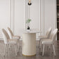 Glam White Sintered Stone Dining Table Kitchen Standard Table with Double Pedestal Base Clearhalo ' dining_table' 'Dining Tables & Seating' 'Dining Tables' 'furn' 'furn_dining_table' 'Furniture' 'furniture_dining_table' 'Kitchen & Dining Furniture' 'kitchen&dining_furn' 'kitchen' 'kitchen_dining_table' 1200x1200_e1e7b420-5cca-4d85-bd63-21d9d518610c