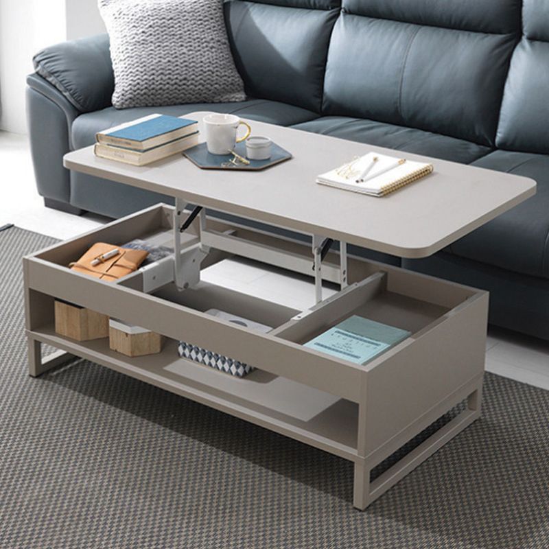 Floating Top Coffee Table with Shelf and 4 Legs Wooden Coffee Tabl Clearhalo 'Coffee & Accent Tables' 'Coffee Tables' 'coffee_tables' 'furn' 'furn_coffee_tables' 'Furniture' 'Living Room Furniture' 1200x1200_e1e9218c-0e0a-49ee-b976-26127701f0d9