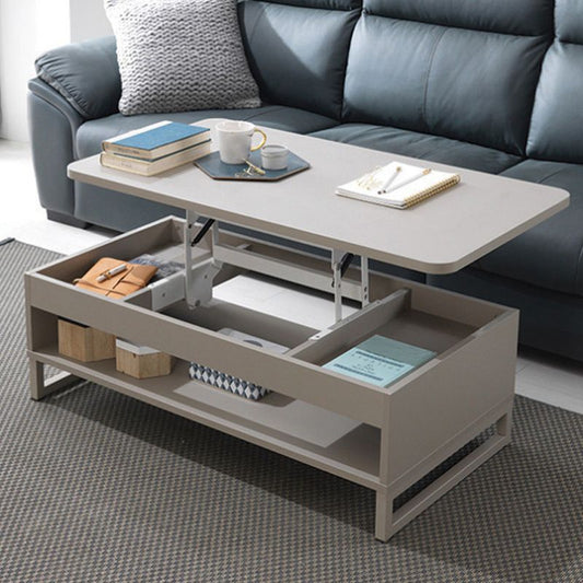 Floating Top Coffee Table with Shelf and 4 Legs Wooden Coffee Tabl Clearhalo 'Coffee & Accent Tables' 'Coffee Tables' 'coffee_tables' 'furn' 'furn_coffee_tables' 'Furniture' 'Living Room Furniture' 1200x1200_e1e9218c-0e0a-49ee-b976-26127701f0d9