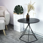 Slate Plate Table Plate Round Metal Frame Base Modern Style Coffee Table
