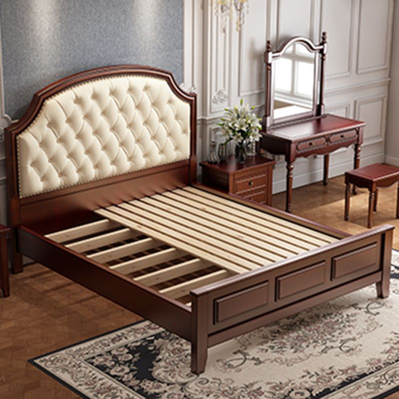 Mid-Century Modern Standard Bed Upholstered Headboard Espresso Panel Bed Clearhalo 'Bedroom Furniture' 'Beds' 'furn' 'furn_beds' 'Furniture' 1200x1200_e1ebd3c3-4c3e-4df7-acfb-c2aa04ccb9ef