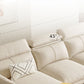 Glam Style 36.22 "H White Faux Leather Brazo acampanado sofá y chaise