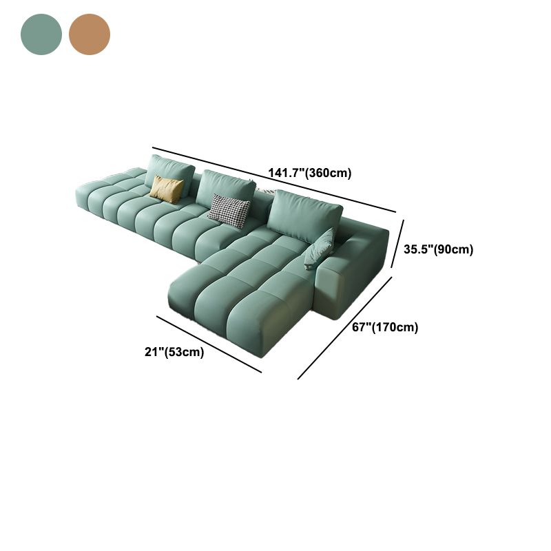 Noordse echte lederen vierkante arm Stationaire woonkamer Bank Chaise
