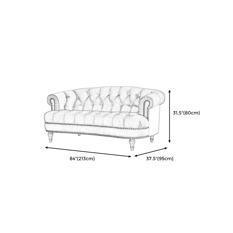Classic Glam 3-seater Sofa Rolled Arm Couch with Tufted Back for Living Room Clearhalo 'Furniture' 'furniture_sofas' 'Living Room Furniture' 'Sofa' 'sofas' 1200x1200_e1ef368c-d06a-46da-a1f4-d35e1af39243
