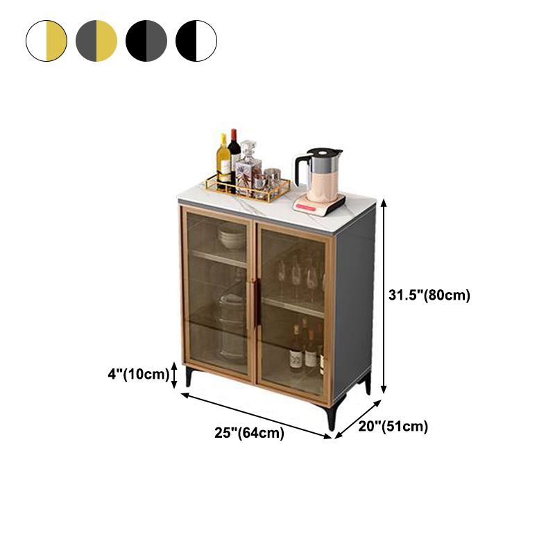 Wood Living Room Sideboard Cabinet Glam Server Cabinet with Storage and Glass Door Clearhalo 'buffet_sideboard' 'Buffets & Sideboards' 'Furniture' 'furniture_buffet_sideboard' 'Kitchen & Dining Furniture' 1200x1200_e1f12b45-4a0d-476b-90f0-f174cf50f364