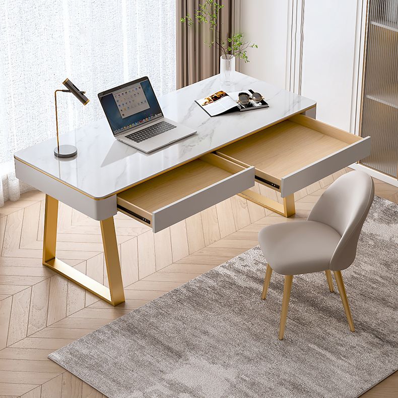 Scrivania rettangolare per ufficio rettangolare banco di computer con 2 cassetti