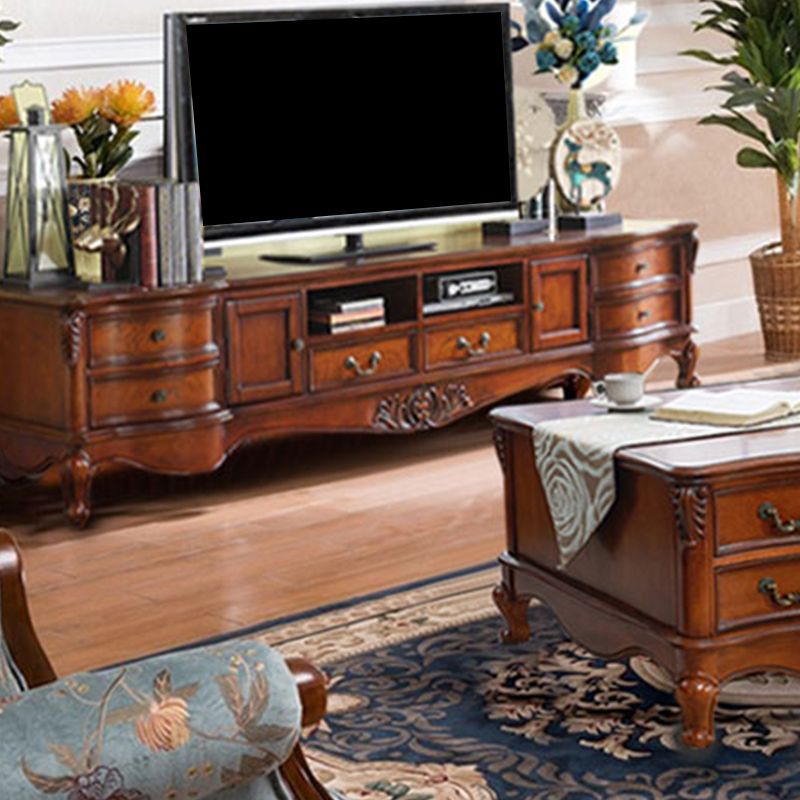 Console in legno console tradizionale in stile home TV con cassetti