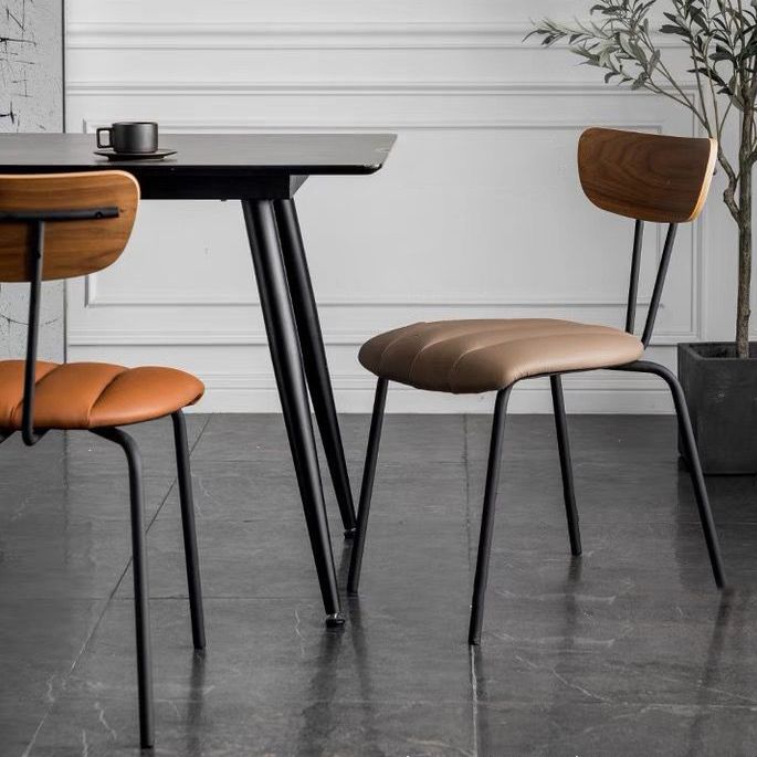 Industrial Style Open Back Dining Side Chair Upholstered Armless Dining Chair (Set of 2) Clearhalo ' kitchen&dining_furn' 'Dining Chairs' 'Dining Tables & Seating' 'dining_chair' 'furn' 'furn_dining_chair' 'Furniture' 'furniture_dining_chair' 'Kitchen & Dining Furniture' 'kitchen' 1200x1200_e1f208b9-324a-4bf9-a91d-cacf3f313ff6