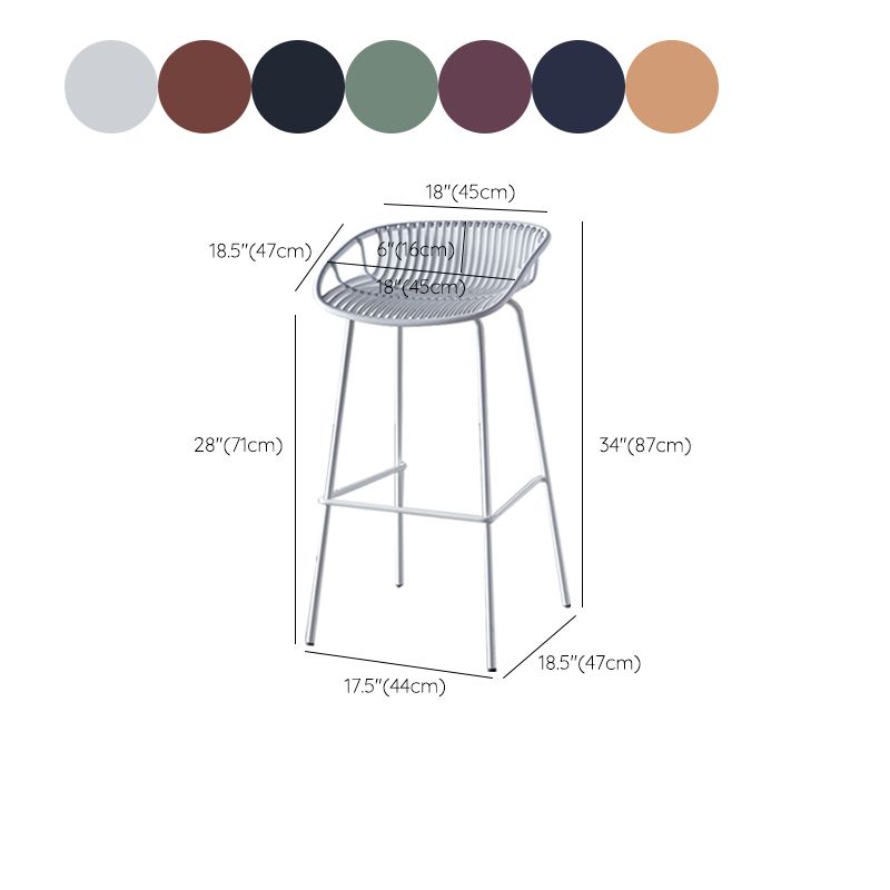 Industrial Backrest Armless Counter Stool Metal Cafe Bar Stool with 4 Legs Clearhalo 'Bar Furniture' 'Bar Stools' 'bar_stools' 'furn' 'furn_bar_stools' 'Furniture' 'Kitchen & Dining Furniture' 1200x1200_e1f20ca1-b245-45e2-8c21-3c8be6ec315d