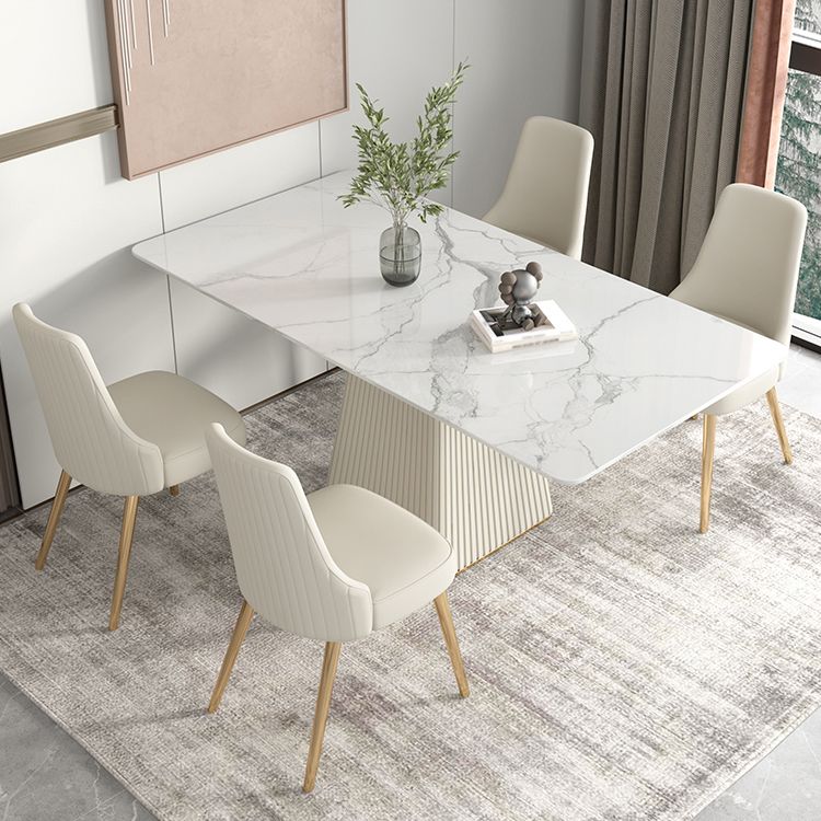 Nordic 1/5/6/7 Pieces Dining Set Rectangle Stone Dining Table for Dining Room Clearhalo 'Dining Room Sets' 'Dining Tables & Seating' 'dining_room_set' 'furn' 'furn_dining_room_set' 'Furniture' 'Kitchen & Dining Furniture' 1200x1200_e1f22e26-3c85-4766-a75e-7db0671773b2