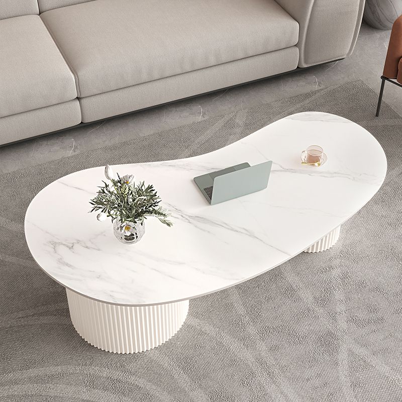 Slate Coffee Table with 2 Legs Modern Coffee Cocktail Table with Drawer Clearhalo 'Coffee & Accent Tables' 'Coffee Tables' 'coffee_tables' 'furn' 'furn_coffee_tables' 'Furniture' 'Living Room Furniture' 1200x1200_e1f5b320-f514-44f3-bd10-8e56d6d2cb37