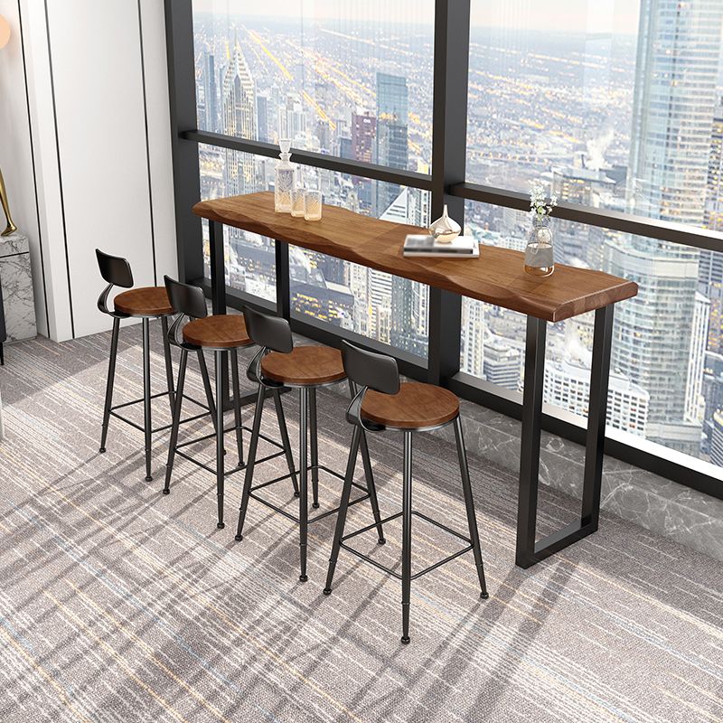 Modern Natural Counter Wine Table Solid Wood Fixed Table Indoor Patio Bar Table Clearhalo 'Bar Furniture' 'Bar Tables' 'bar_tables' 'furn' 'furn_bar_tables' 'Furniture' 'Kitchen & Dining Furniture' 1200x1200_e1f5f12b-0e5e-4c68-9f5c-934d33b44954