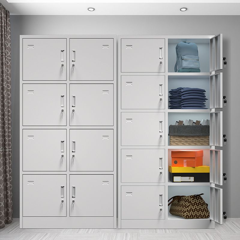 Modern Grey Storage Cabinet with Hinged Door Metal Cabinet for Bathroom Clearhalo 'Armoires & Wardrobes' 'armoires_wardrobes' 'Bedroom Furniture' 'furn' 'furn_armoires_wardrobes' 'Furniture' 1200x1200_e1f6b695-09bd-444f-b276-ebd050d7e26e