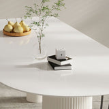 Contemporary Dining Sintered Stone Table Wood Base for Home Use