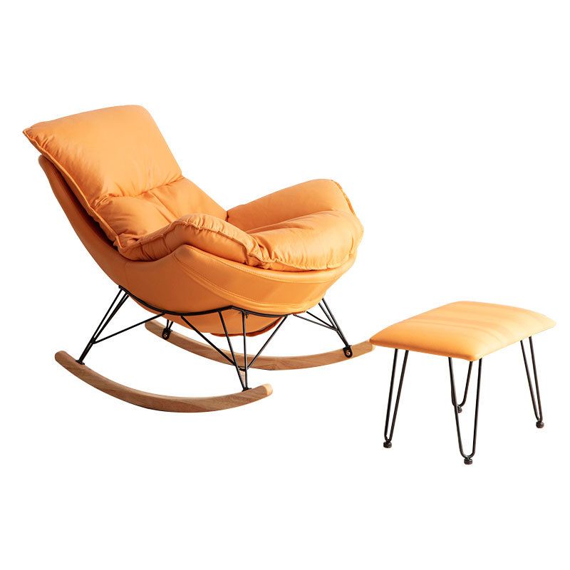 Chaise à bascule tissu chaise à bascule résistant aux grattements à forte à étsages avec ottoman