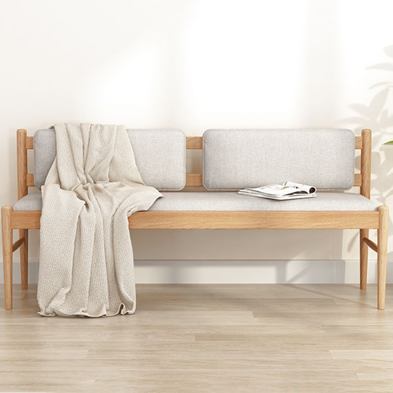 Contemporary Solid Wood Bench Cushioned Backrest Seating Bench with 4 Legs Clearhalo 'Benches' 'Chairs & Seating' 'furn' 'furn_benches' 'Furniture' 'Living Room Furniture' 1200x1200_e1f8d69d-5417-4573-a62f-f4ca6e87e156