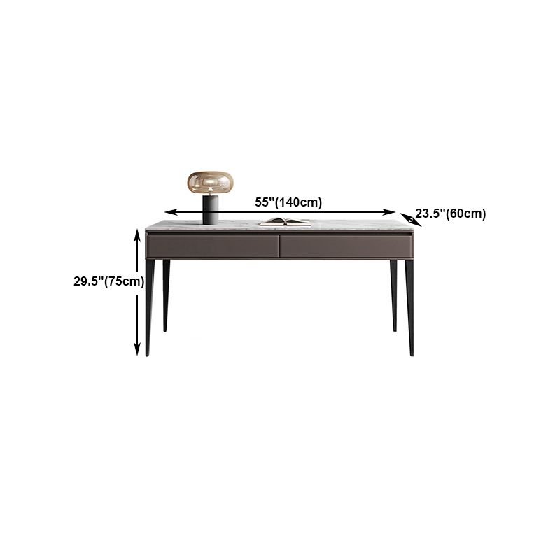 Escritorio de estilo industrial escritorio rectangular escritorio de oficina de piedra con 2 cajones