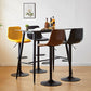 Tabouret de comptoir sans accoudoirs à dossier industriel, tabouret de bar réglable en fer avec coussin en cuir