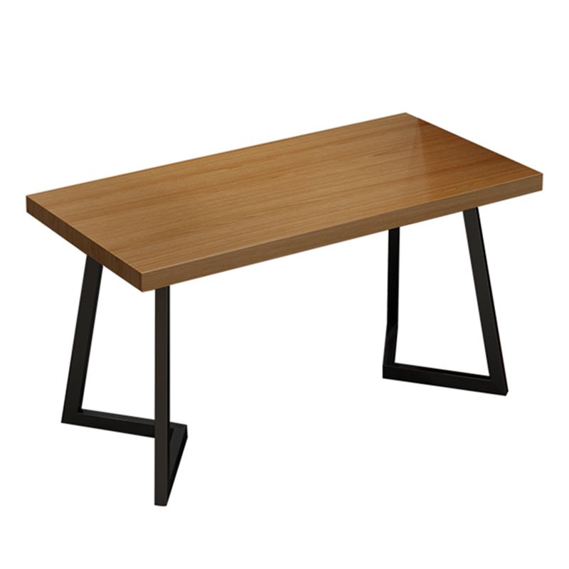 Industrial Solid Wood Dining Table Brown Table with Metal Base for Dinning Room Clearhalo ' dining_table' 'Dining Tables & Seating' 'Dining Tables' 'furn' 'furn_dining_table' 'Furniture' 'furniture_dining_table' 'Kitchen & Dining Furniture' 'kitchen&dining_furn' 'kitchen' 'kitchen_dining_table' 1200x1200_e1fa4407-2740-4163-9541-884813959bf9