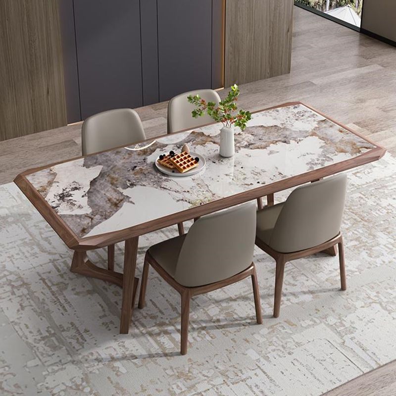 Designer Style 1/4/5/7 Pieces Dining Set Sintered Stone Dining Table with Leather Chairs Clearhalo 'Dining Room Sets' 'Dining Tables & Seating' 'dining_room_set' 'furn' 'furn_dining_room_set' 'Furniture' 'furniture_dining_room_set' 'Kitchen & Dining Furniture' 1200x1200_e1fb4d1d-dcc7-42a1-9b28-2d220adb9e89