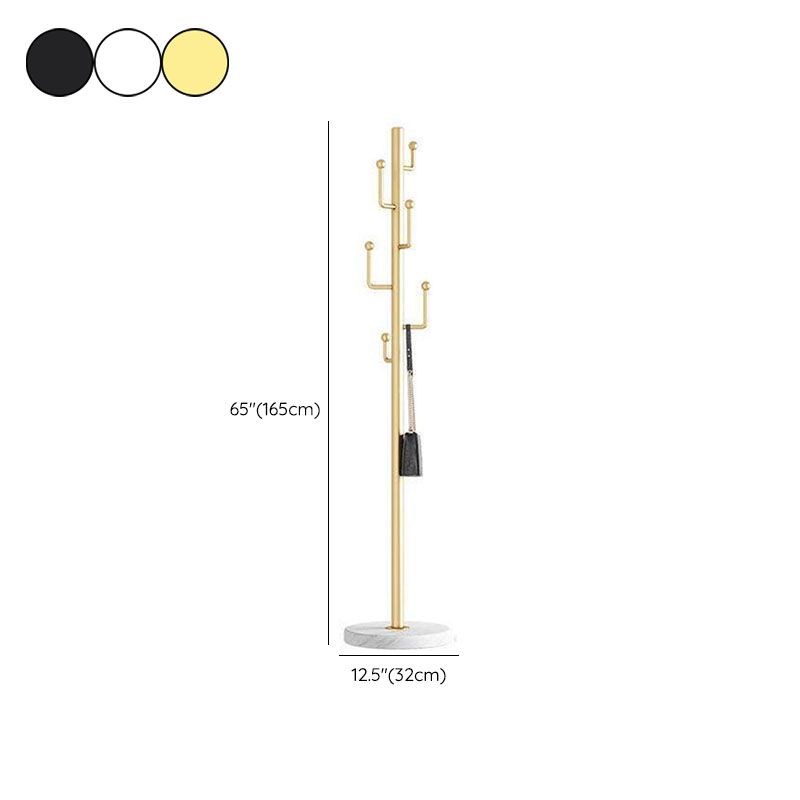 Marble Base Hall Tree Light Luxury Hanger Coat Metal Coat Rack with 6 Hooks Clearhalo 'Entry & Mudroom Furniture' 'furn' 'furn_hall_tree_coat_racks' 'Furniture' 'Hall Trees & Coat Racks' 'hall_tree_coat_racks' 1200x1200_e1fbb9a5-3014-42d6-a557-787f903ce5e1