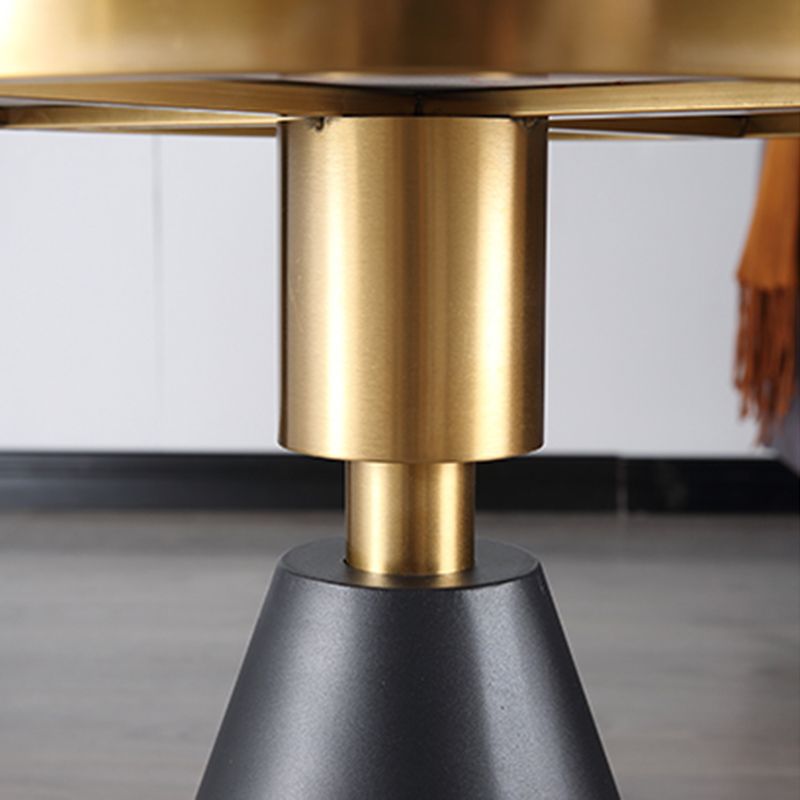 Tavolino contemporaneo di marmo rotondo in marmo/pietra - 21,65 "H