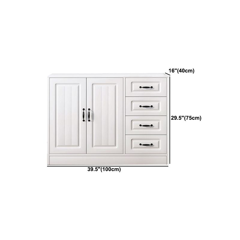 Modern Rectangle White Manufactured Wood Water Resistant Chest