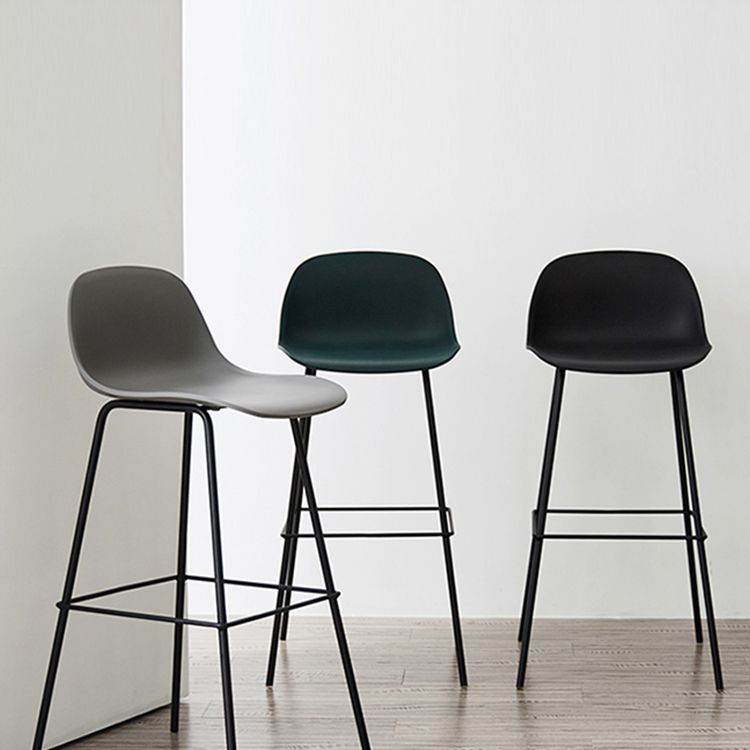 Modern Armless Backrest Counter Stool Iron Living Room Bar Stool with Pedal Clearhalo 'Bar Furniture' 'Bar Stools' 'bar_stools' 'furn' 'furn_bar_stools' 'furniture_bar_stools' 'Kitchen & Dining Furniture' 'kitchen&dining_furn' 'kitchen' 'kitchen_furn' Furniture' 1200x1200_e1ff3a47-b3db-4431-adec-2f971636017a