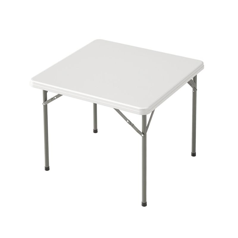 Modern Dining Table Square Plastic Top with 4 Metal Legs for Living Room Clearhalo 'Dining Tables & Seating' 'Dining Tables' 'dining_table' 'furn' 'furn_dining_table' 'Furniture' 'Kitchen & Dining Furniture' 1200x1200_e1ff7ef0-ae9e-4ac4-9d40-cd709be4bc14