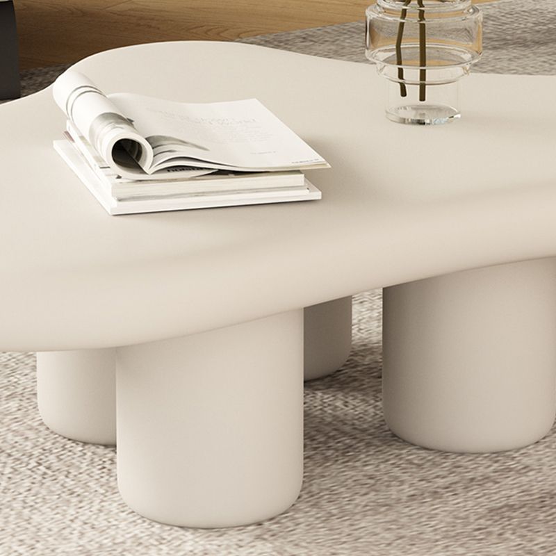 White Wood Coffee Table Free-Form Modern No Distressing Coffee Table Clearhalo 'Coffee & Accent Tables' 'Coffee Tables' 'coffee_tables' 'furn' 'furn_coffee_tables' 'Furniture' 'Living Room Furniture' 1200x1200_e200d85d-c067-4fd2-bd48-ea965b2b5afe