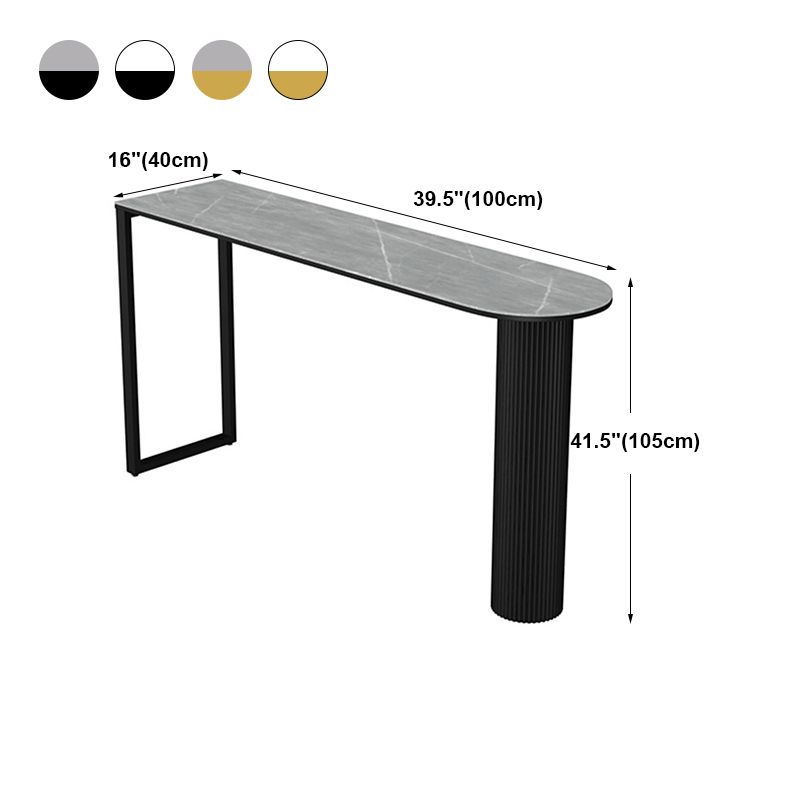 Glam Stone Pub Bar Table Indoor Iron Double Pedestal Bar Dining Table Clearhalo 'Bar Furniture' 'Bar Tables' 'bar_tables' 'furn' 'furn_bar_tables' 'Furniture' 'furniture_bar_tables' 'Kitchen & Dining Furniture' 'kitchen&dining_furn' 'kitchen' 1200x1200_e2024248-e872-440a-b88c-f8d13417c100