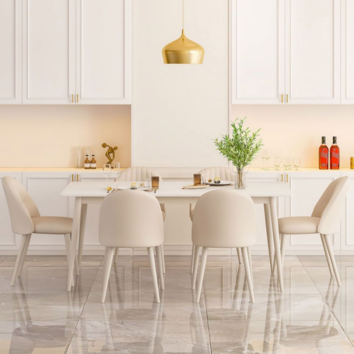 Rectangle Dining Table Contemporary 4 Legs Dining Site Table Clearhalo 'Dining Tables & Seating' 'Dining Tables' 'dining_table' 'furn' 'furn_dining_table' 'Furniture' 'Kitchen & Dining Furniture' 1200x1200_e202d0f6-a7b0-48d4-9e2f-f8ece8306286