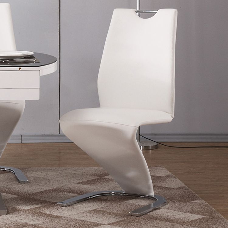 Designer Style Leather Home Side Chair Monochrome Solid Back Dining Chair (Set of 2) Clearhalo ' kitchen&dining_furn' 'Dining Chairs' 'Dining Tables & Seating' 'dining_chair' 'furn' 'furn_dining_chair' 'Furniture' 'furniture_dining_chair' 'Kitchen & Dining Furniture' 'kitchen' 1200x1200_e2037af0-3f82-43bf-8337-61191efc2d44