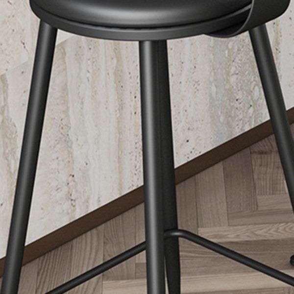 Modern Armless Backrest Counter Stool Iron Study Bar Stool with Leather Cushion and Pedal Clearhalo 'Bar Furniture' 'Bar Stools' 'bar_stools' 'furn' 'furn_bar_stools' 'furniture_bar_stools' 'Kitchen & Dining Furniture' 'kitchen&dining_furn' 'kitchen' 'kitchen_furn' Furniture' 1200x1200_e203935c-dcc7-48aa-8c42-80b947ed8579