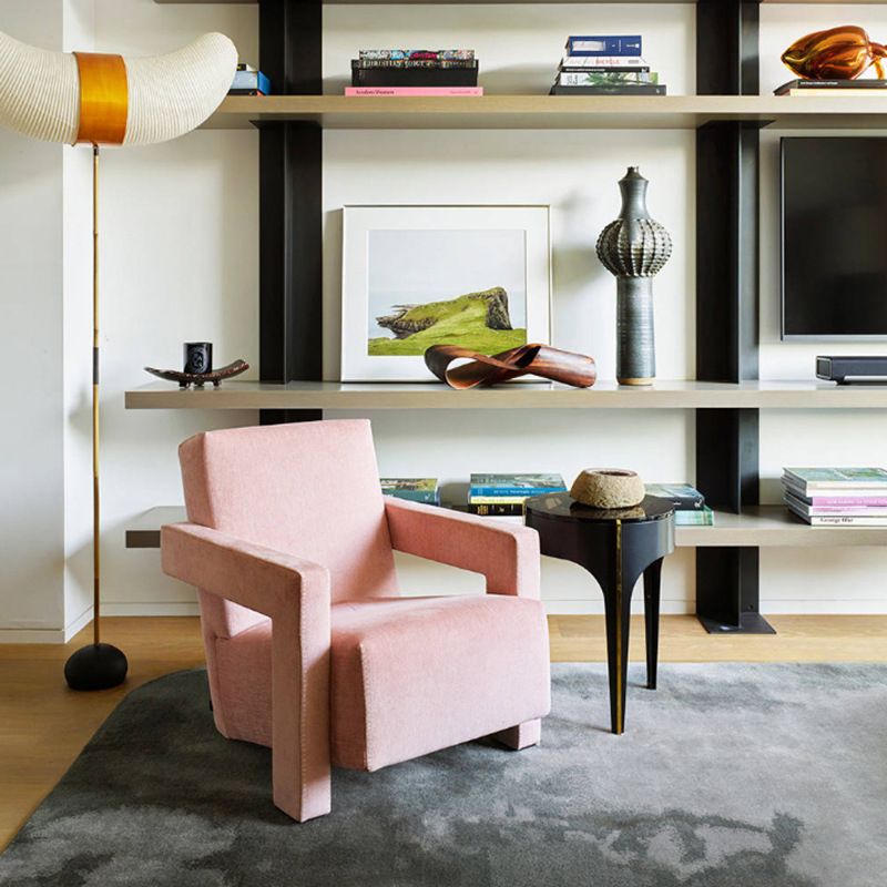 Contemporary 27.56 "sedia a braccio quadrato di spugna fissata larga