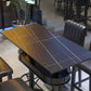Industrial Style Bar Height Table Cafe Bar Dining Table with Storage Clearhalo 'Bar Furniture' 'Bar Tables' 'bar_tables' 'furn' 'furn_bar_tables' 'Furniture' 'Kitchen & Dining Furniture' 1200x1200_e204eba0-326f-4c8a-b2bf-ba332d30bd6c