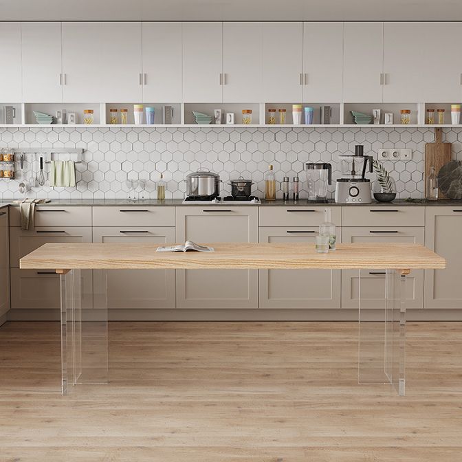 Table à manger de style simplicité Table en bois massif naturel pour la cuisine à la maison