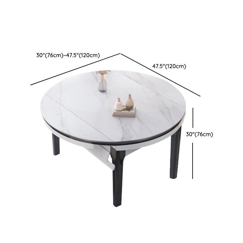 Modern Foldable Dining Set 1/7 Pieces White Dinette Set with Wooden Chairs Clearhalo 'Dining Room Sets' 'Dining Tables & Seating' 'dining_room_set' 'furn' 'furn_dining_room_set' 'Furniture' 'Kitchen & Dining Furniture' 1200x1200_e2055db4-5dda-44d7-9450-4f2ba87a2841
