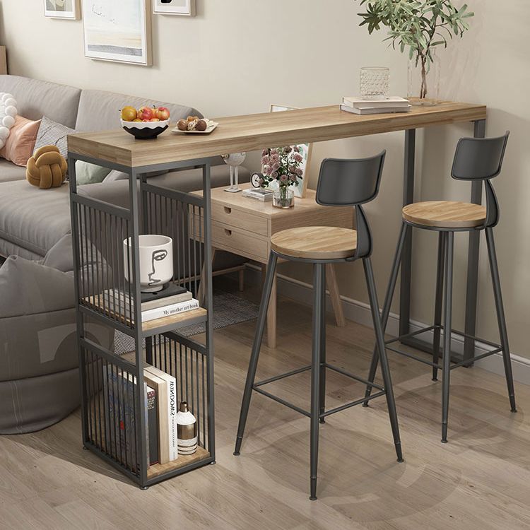 Living Room Wood Counter Wine Table Rectangle Storage Natural Bar Height Pub Table Clearhalo 'Bar Furniture' 'Bar Tables' 'bar_tables' 'furn' 'furn_bar_tables' 'Furniture' 'furniture_bar_tables' 'Kitchen & Dining Furniture' 'kitchen&dining_furn' 'kitchen' 1200x1200_e2062964-1f26-4d5a-be34-f8f6838d1b23