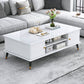 Rectangle White and Grey Modern Coffee Table with Four Legs for Living Room Clearhalo 'Coffee & Accent Tables' 'Coffee Tables' 'coffee_tables' 'furn' 'furn_coffee_tables' 'Furniture' 'furniture_coffee_tables' 'Living Room Furniture' 1200x1200_e2067a31-e60f-4f05-87ee-6c85965b1c98
