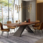 Industrial Solid Wood Table for Restaurant Rectangle Dining Table in Brown with Metal Pedestal Clearhalo ' dining_table' 'Dining Tables & Seating' 'Dining Tables' 'furn' 'furn_dining_table' 'Furniture' 'furniture_dining_table' 'Kitchen & Dining Furniture' 'kitchen&dining_furn' 'kitchen' 'kitchen_dining_table' 1200x1200_e206d831-6a94-4e2f-9775-9ec3b1286eae