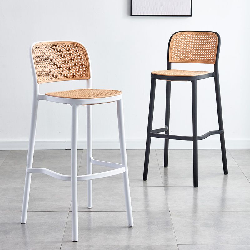 Modern Style Plastics Bar Stool with Footrest Low Back Simple Bar Stool for Kitchen Clearhalo 'Bar Furniture' 'Bar Stools' 'bar_stools' 'furn' 'furn_bar_stools' 'furniture_bar_stools' 'Kitchen & Dining Furniture' 'kitchen&dining_furn' 'kitchen' 'kitchen_furn' Furniture' 1200x1200_e206f0d7-b0d6-4cfd-b7de-8324fc7f7334