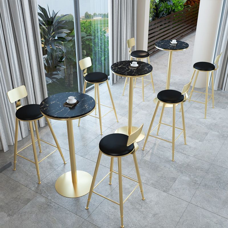 Glam Style Bar Table Set 1/2/3 Pieces Bar Table with Metal Stools Clearhalo 'Bar Furniture' 'furn' 'furn_home_bar_bar_sets' 'Furniture' 'Home Bars & Bar Sets' 'home_bar_bar_sets' 'Kitchen & Dining Furniture' 1200x1200_e206fd09-b856-4e00-b4d4-f0ea8fd6cf64
