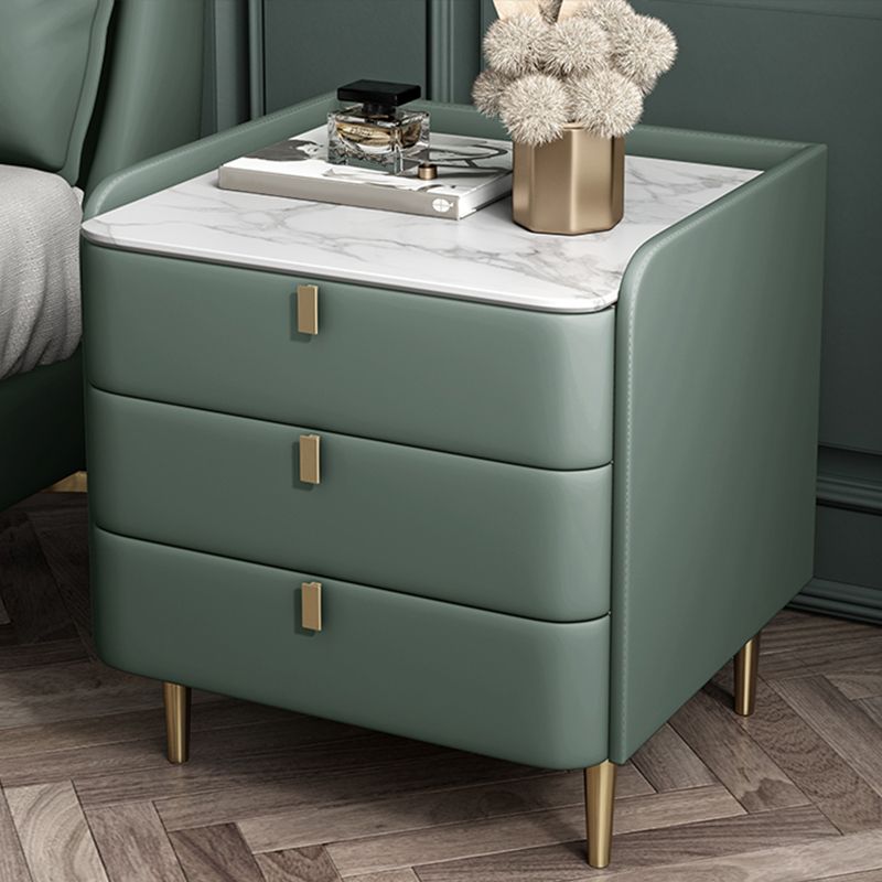 Comodino in legno con 3 cassetti contemporanei da 25 "alto comodino