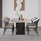 Mesa rectangular moderna mesa de comedor de piedra sinterizada con patas de metal