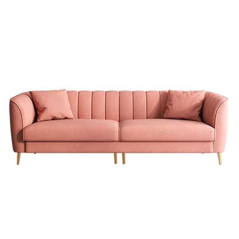 Gold Mid Century Modern Sewn Pillow Back Sofa 29.53"High Tuxedo Arm Sofa, Pink Clearhalo 'furn' 'furn_sofas' 'Furniture' 'furniture_sofas' 'Living Room Furniture' 'Sofa' 'sofas' 1200x1200_e208d5dd-ef51-401d-aae2-82c90df64089