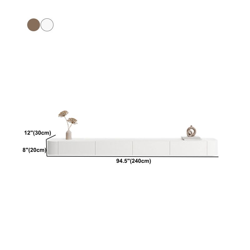 Modern TV Stand Engineered Wood TV Stand Console in White for Living Room