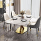 Glam 1/2/5/6/7 Pieces Dining Set Metal Dining Table Set with Pedestal Base Clearhalo 'Dining Room Sets' 'Dining Tables & Seating' 'dining_room_set' 'furn' 'furn_dining_room_set' 'Furniture' 'furniture_dining_room_set' 'Kitchen & Dining Furniture' 1200x1200_e209d133-cb64-47d4-b133-6f28bf132732