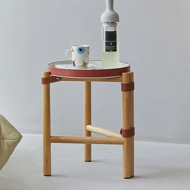 14" Wide Contemporary Corner Table Tray Top Round Accent Side Table